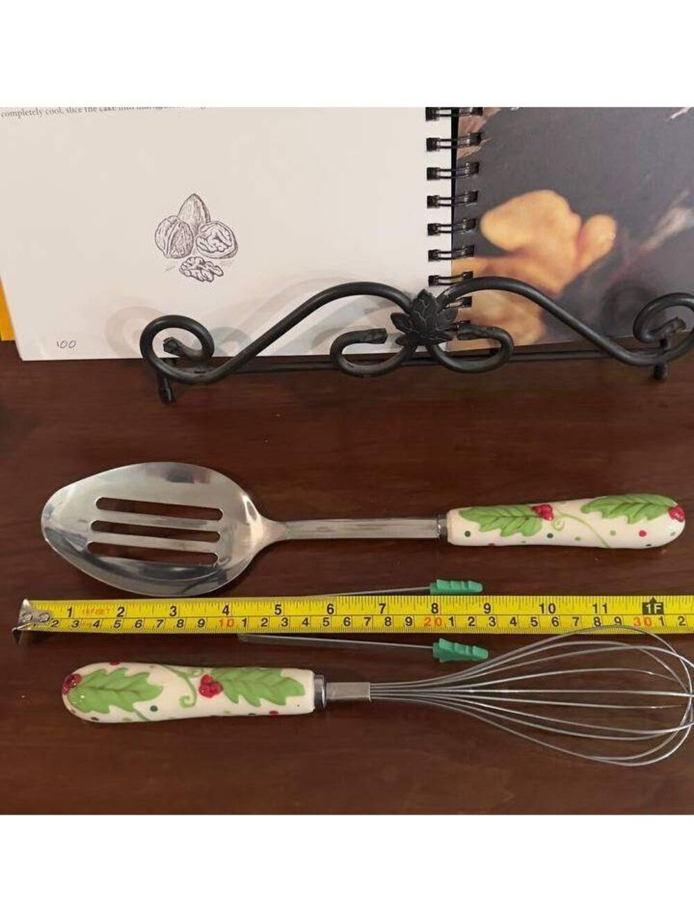 Temp-tations Winter Whimsy Holly Slotted Spoon & Whisk Christmas Set